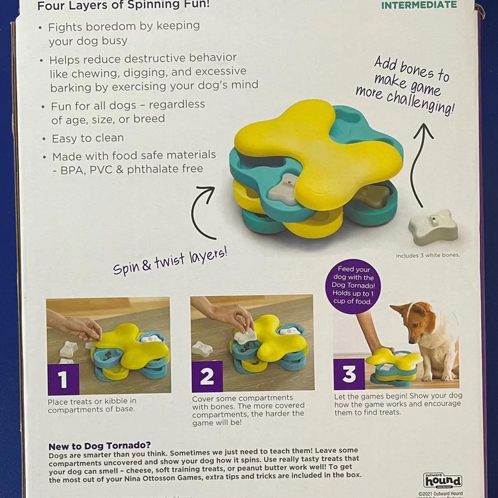 Dog Tornado / Blue and Yellow Dog Bowl